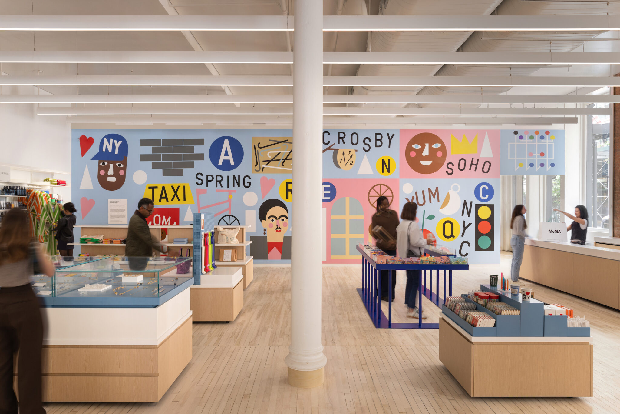 Interior shot of the recently-reopened and renovated MoMA Design Store in SoHo