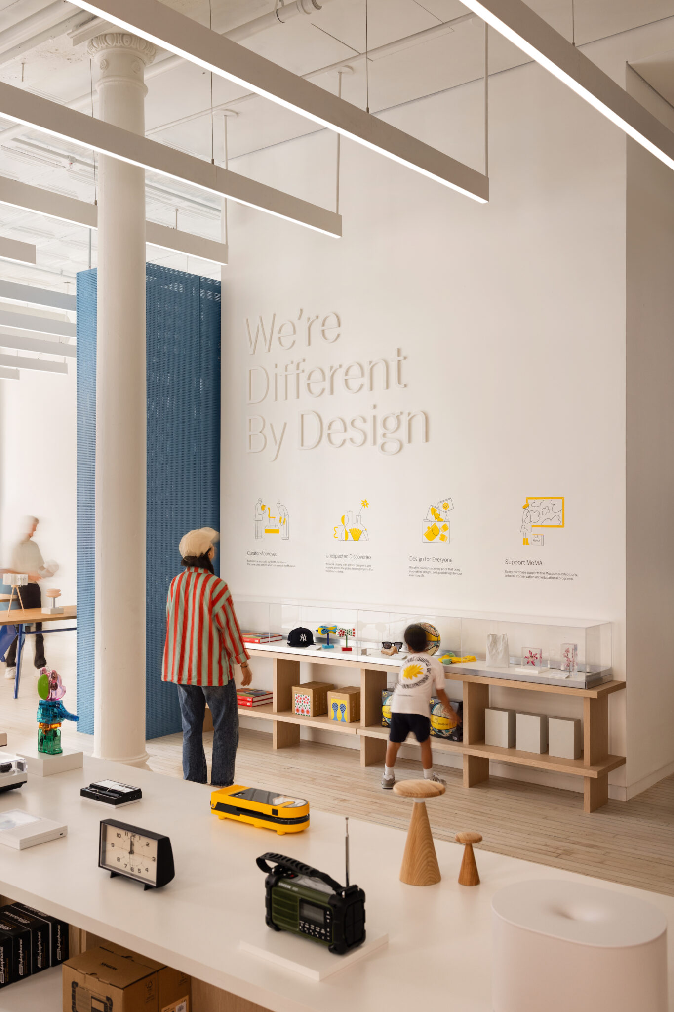 Interior shot of the recently-reopened and renovated MoMA Design Store in SoHo