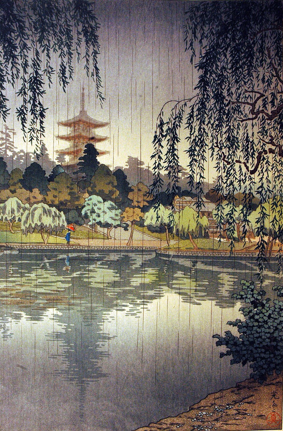 "Rain at Kofukuji Temple," 1937.