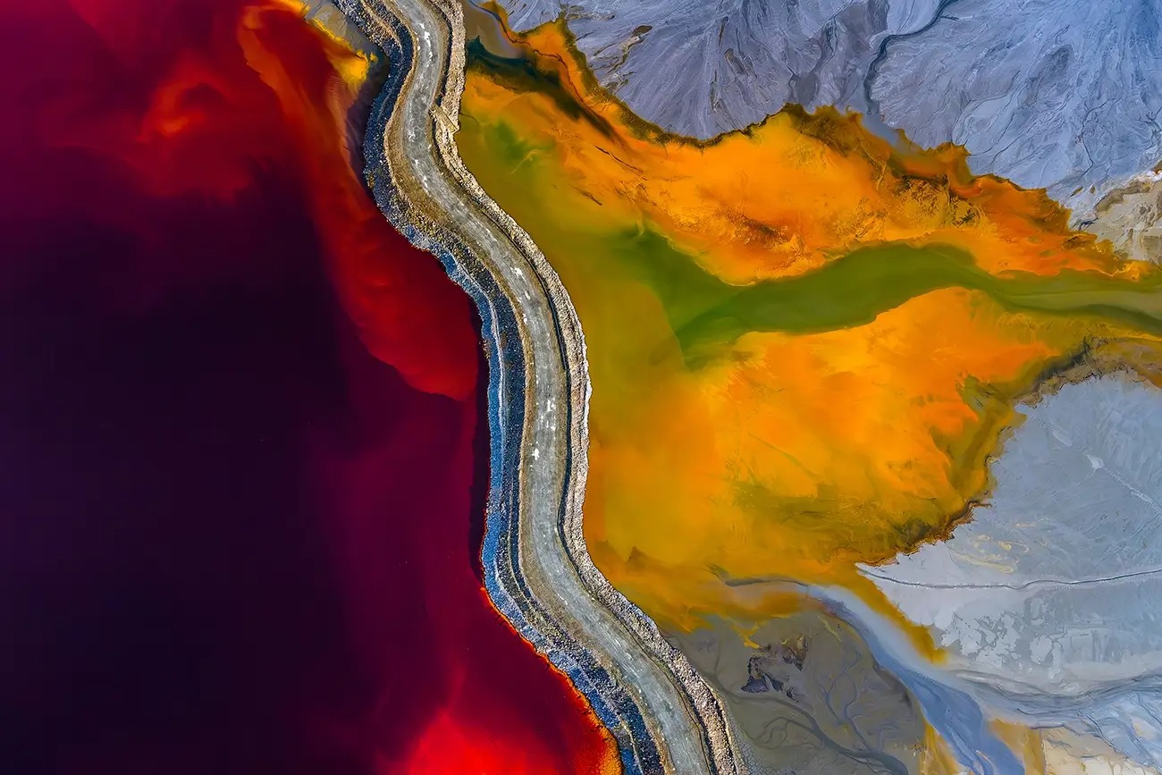 Aerial view of Rio Tinto in Spain