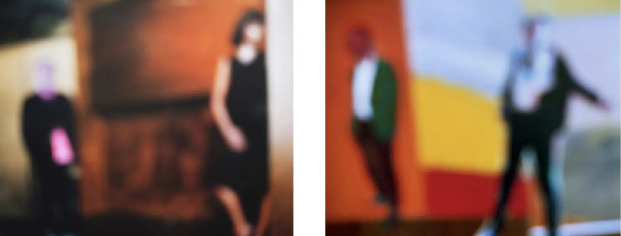 Spread of blurred photographs included in Bill Armstrong's "All a Blur"