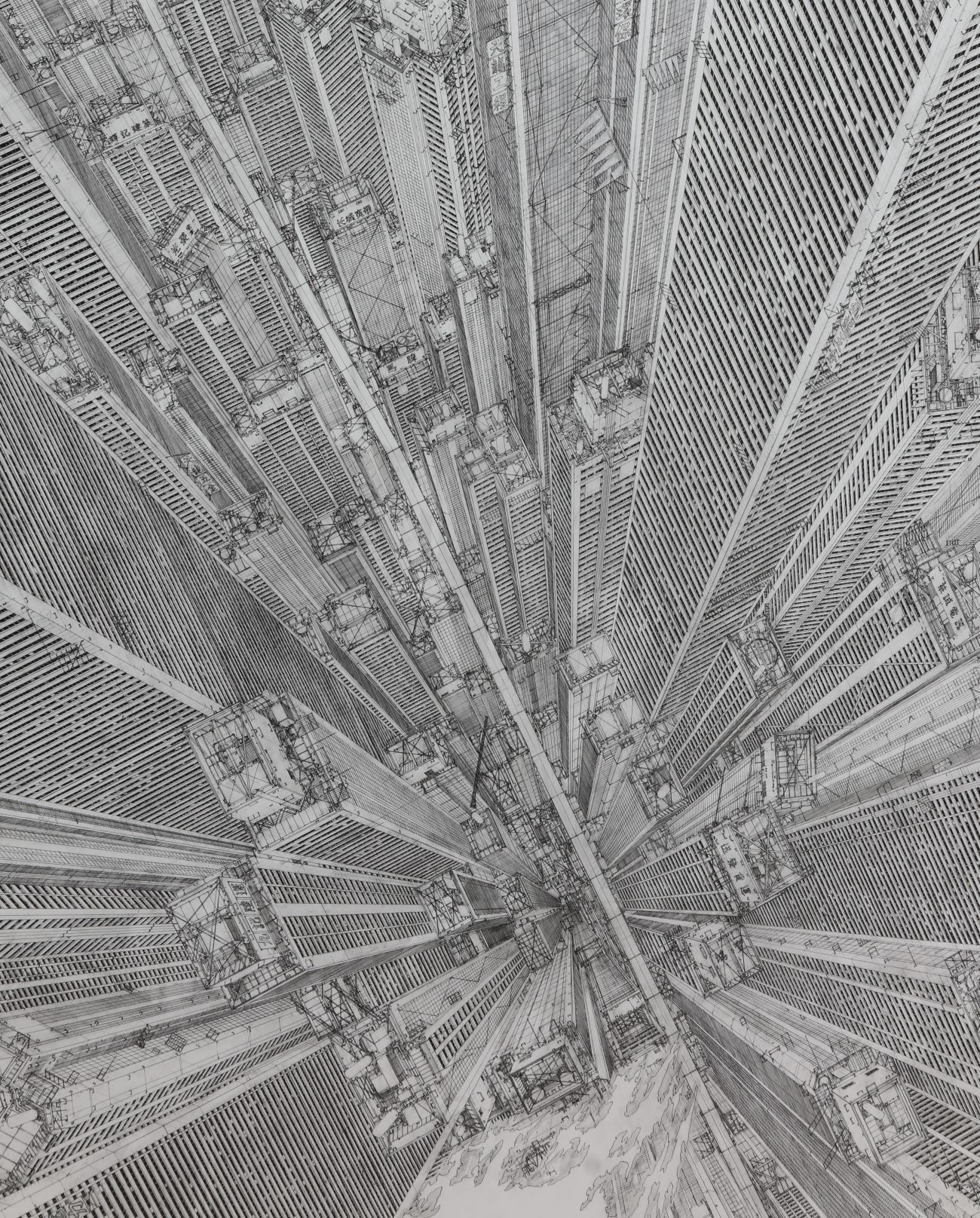 Daisuke Tajima Pen Drawings of Cityscapes