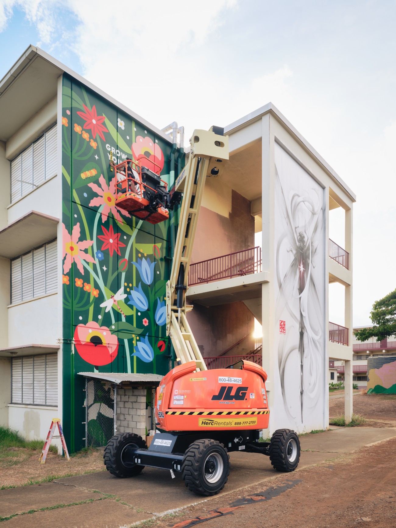 Mural painting in process