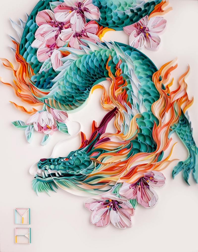 Japan-Inspired Paper Quilling Art by Yuila Brodskaya