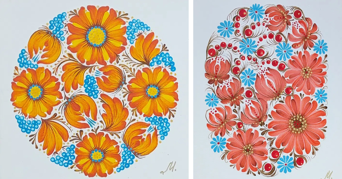 Artist Keeps Ukrainian Folk Art Alive With Stunning Petrykivka Paintings