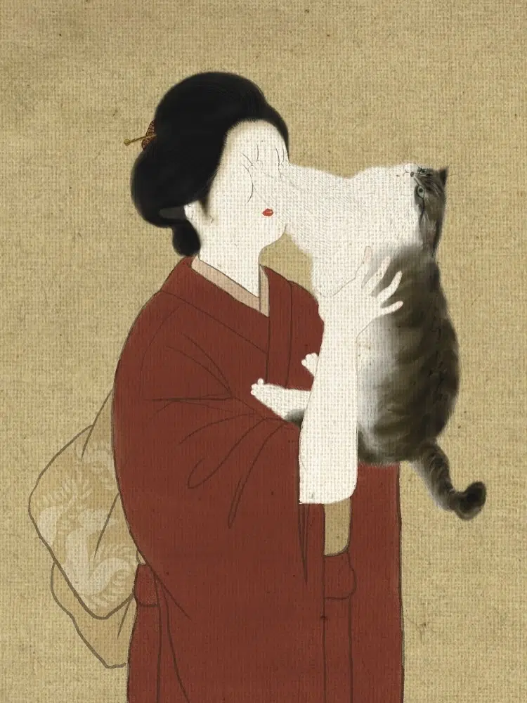 Nihonga-Style Cat Paintings by Poshichi