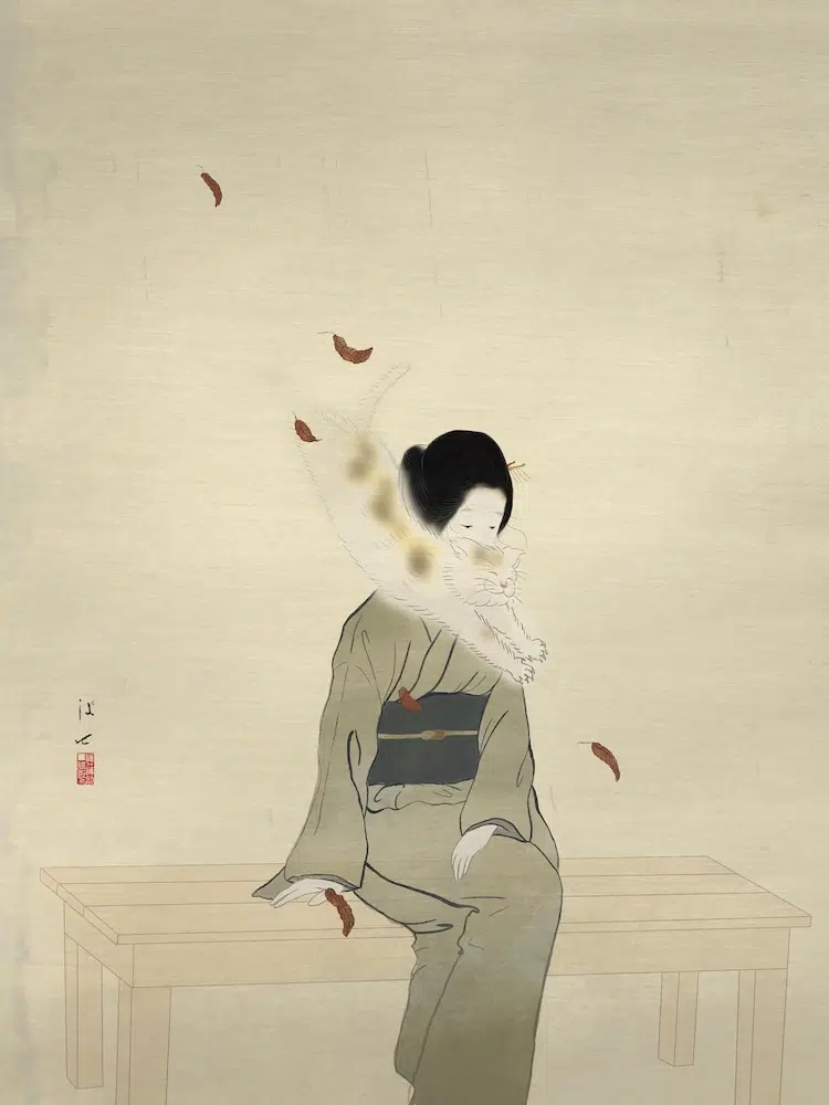 Nihonga-Style Cat Paintings by Poshichi