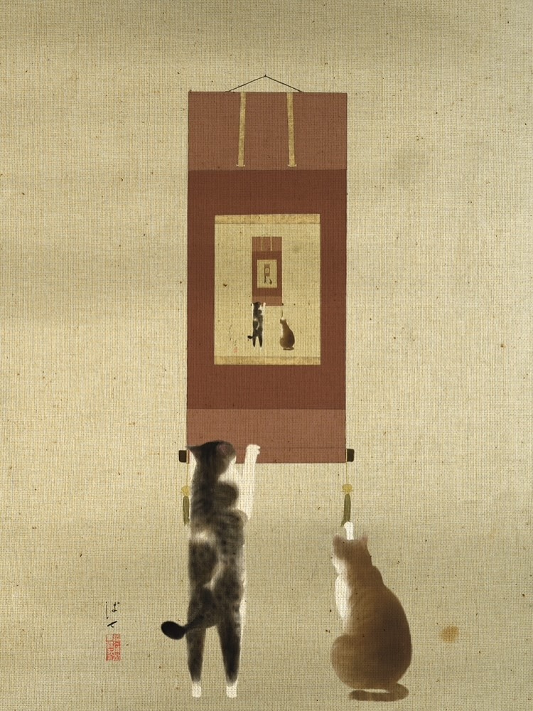 Nihonga-Style Cat Paintings by Poshichi