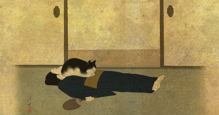 Nihonga-Style Cat Paintings by Poshichi