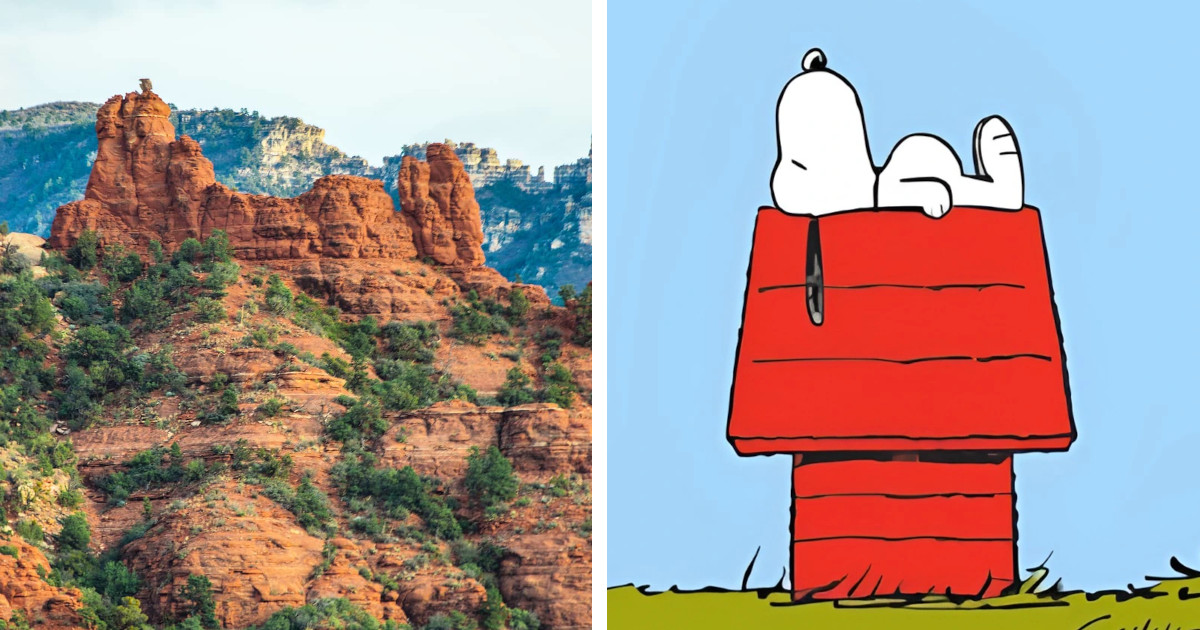This Rock in Arizona Is Shaped Like Snoopy Lying on Top of His Doghouse