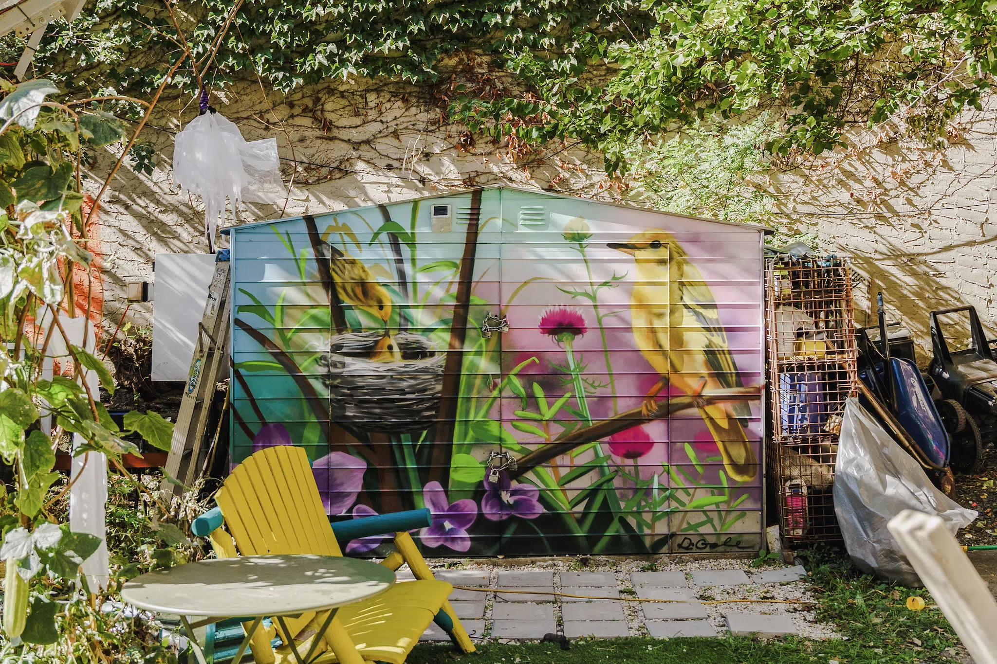 Mural by Kristy McCarthy (D. Gale) at Melrose New Generation Community Garden in the Bronx. (Photo: Cynthia Liu)