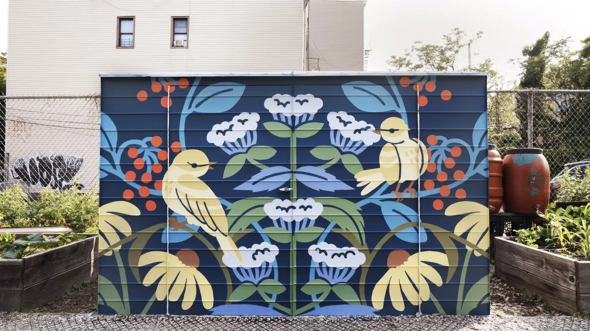 Mural by Yukiko Izumi at Stockholm Street Garden in Brooklyn. (Photo: Tom McNamara)