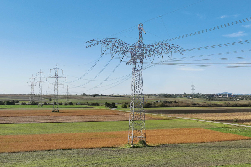 Escultura de pájaro gigante eléctrica austriaca
