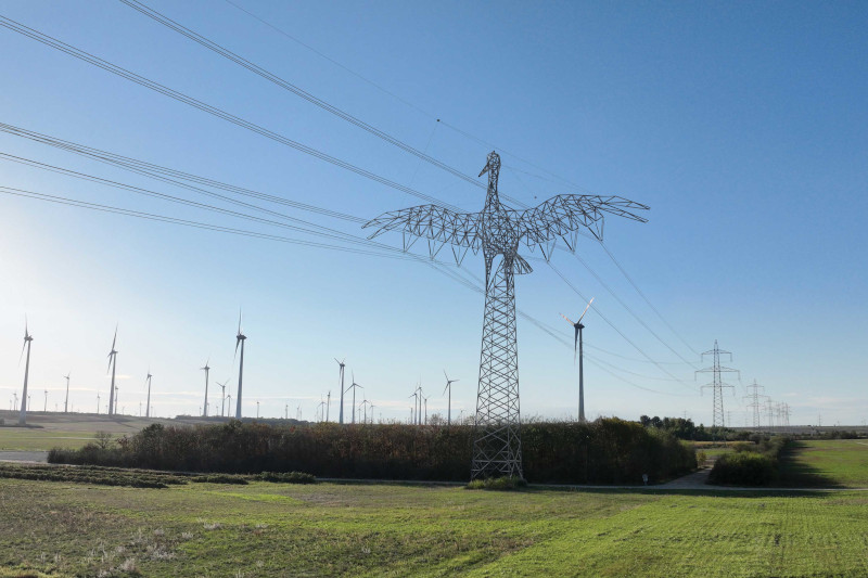 Escultura de pájaro gigante eléctrica austriaca