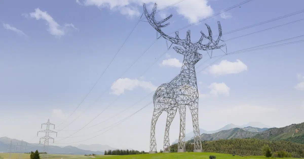 Electricity Pylons Reimagined as Massive Animals Supporting Power Lines in Austria
