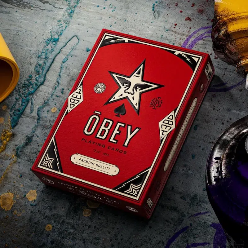 OBEY RED Playing Cards