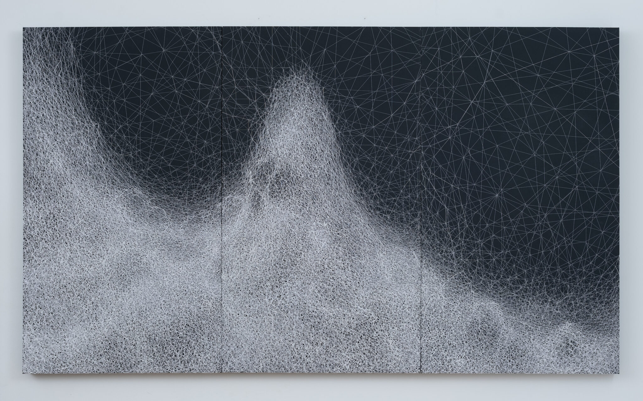 “Endless Line,” 2025. Thread on canvas. (Photo: Charles Roussel)