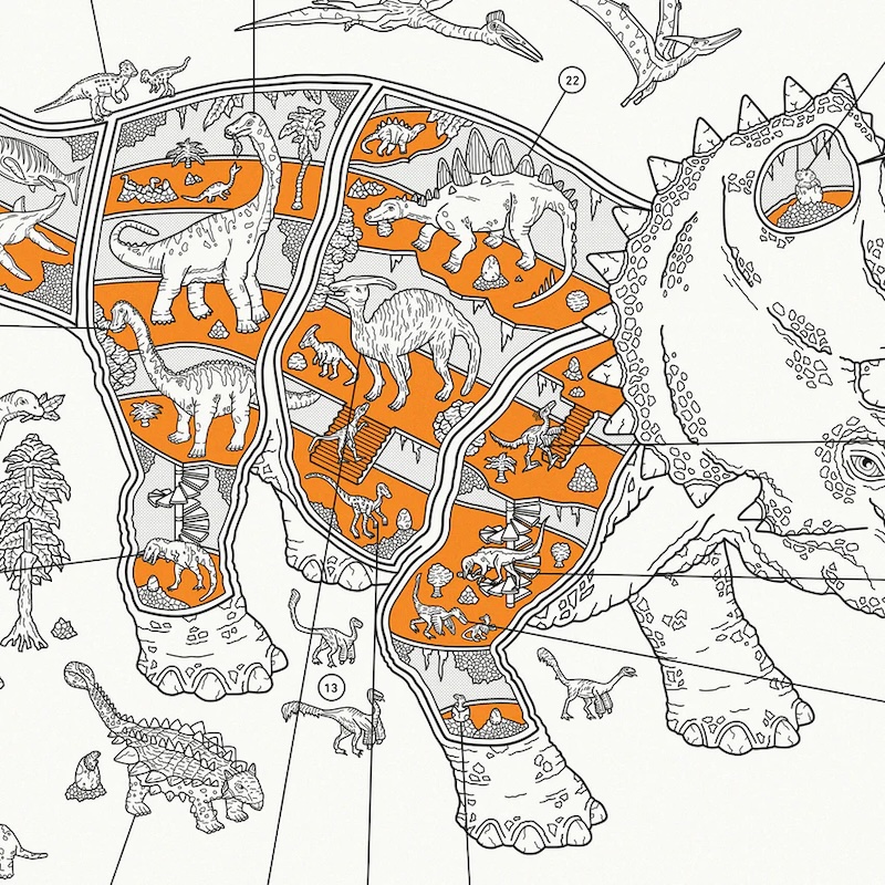 Educational Triceratops Print