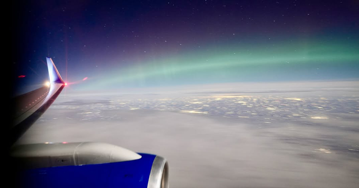 Airplane Passenger Captures Stunning View of Northern Lights From Window Seat