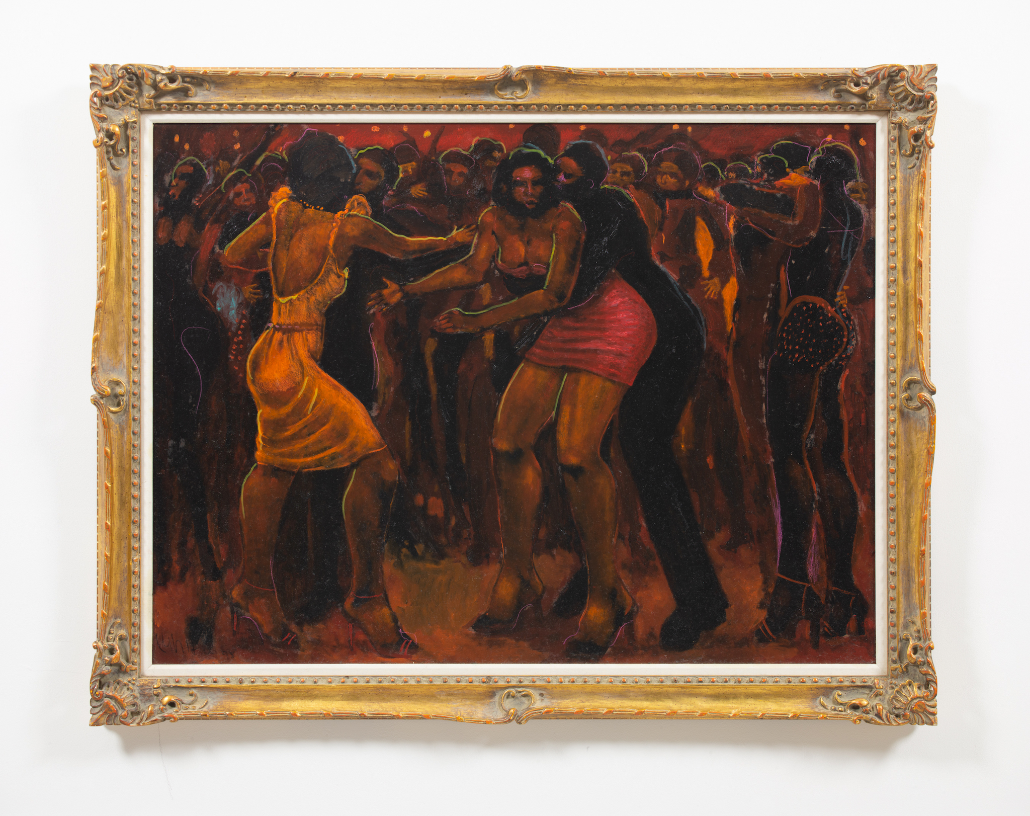 A Geoffrey Holder painting included in his exhibition “Saturday Night” at James Fuentes Gallery in New York, NY