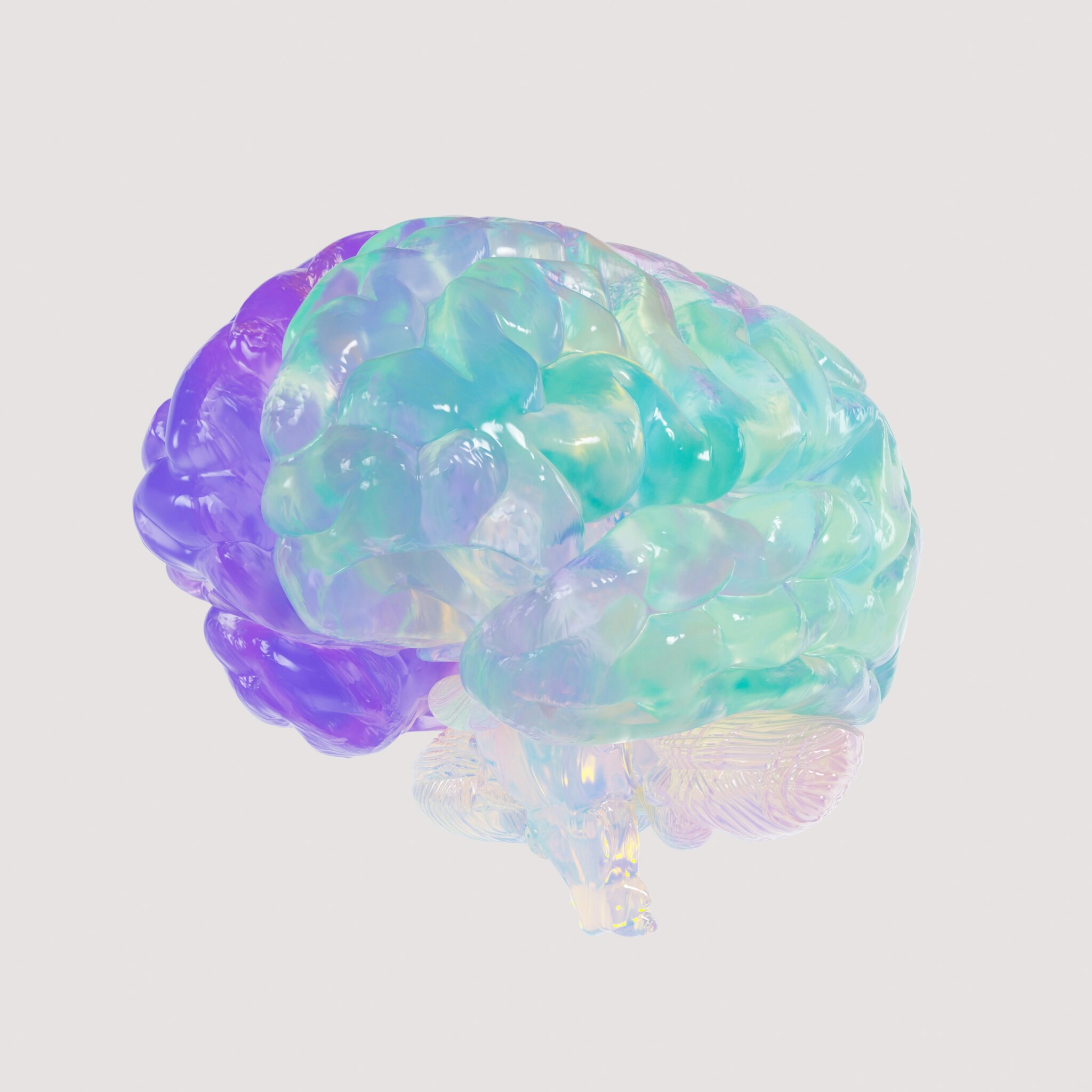 A colorful rendering of a human brain