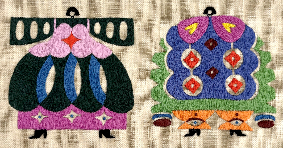 Artist Has Been Embroidering Fashionable Frocks on a Tiny Model for Nearly 10 Years