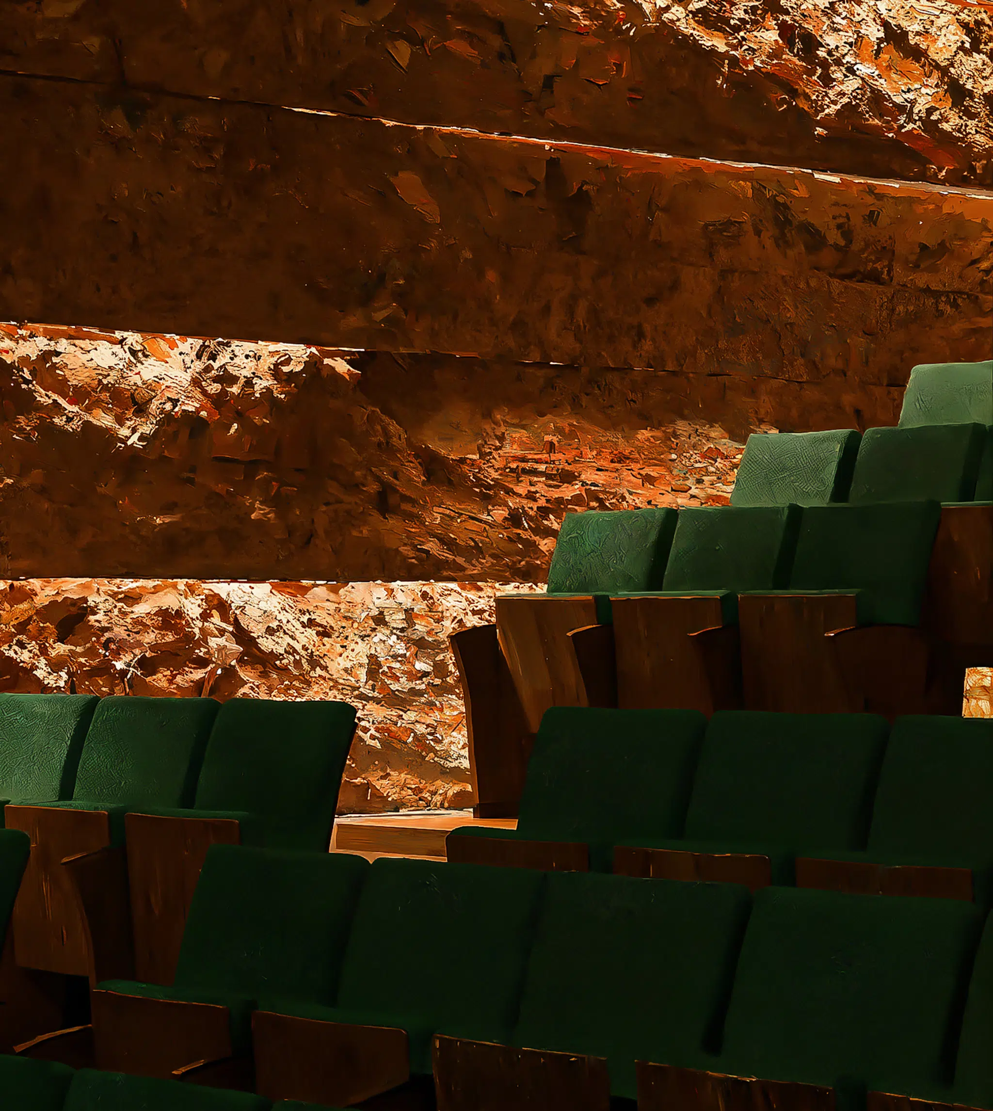 Interior shot of the Düsseldorf Opera House, designed by Snøhetta