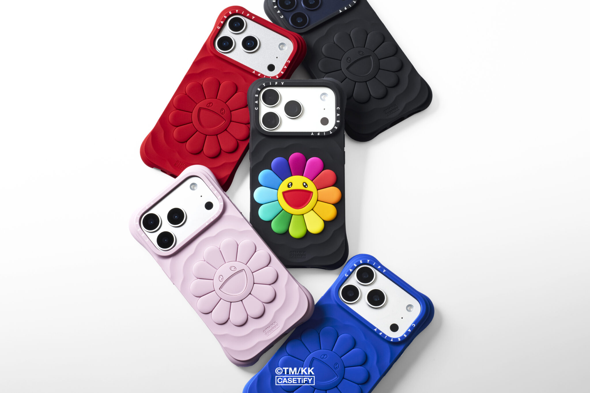 Products featured in Takashi Murakami’s “Flowers Bloom” limited-edition collaboration with CASETiFY