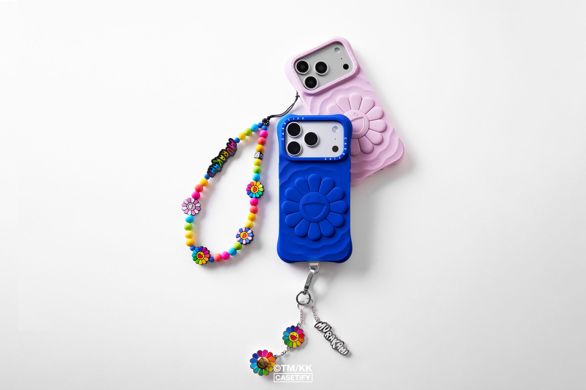 Products featured in Takashi Murakami’s “Flowers Bloom” limited-edition collaboration with CASETiFY