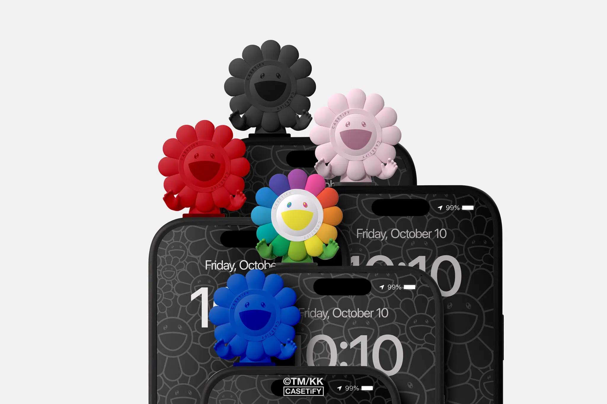 Products featured in Takashi Murakami’s “Flowers Bloom” limited-edition collaboration with CASETiFY