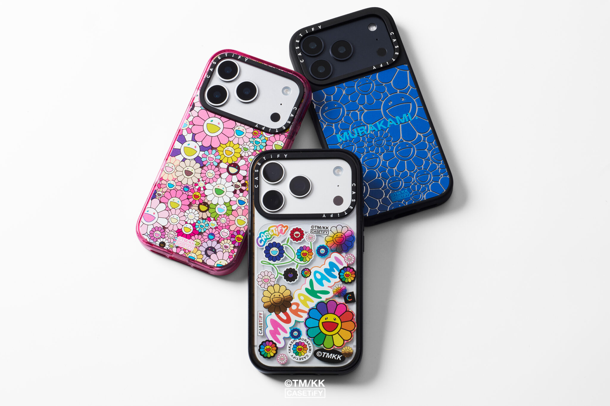 Products featured in Takashi Murakami’s “Flowers Bloom” limited-edition collaboration with CASETiFY