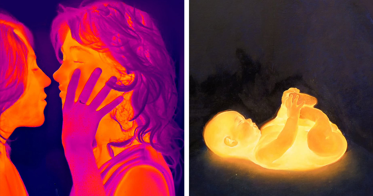 Glowing “Thermography” Paintings Capture the Warmth and Light Within Us All