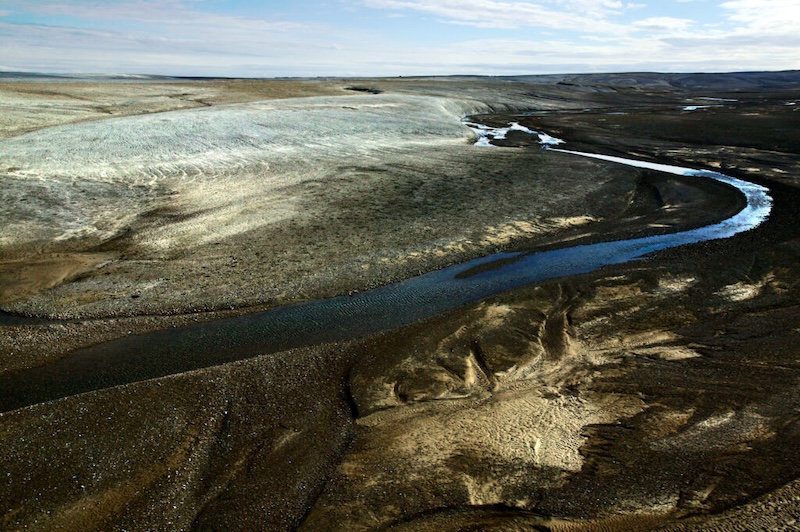 The Haughton Crater on Devon Island is a rich source of Early Miocene fossils, including the bones of Epiaceratherium itjilik.
