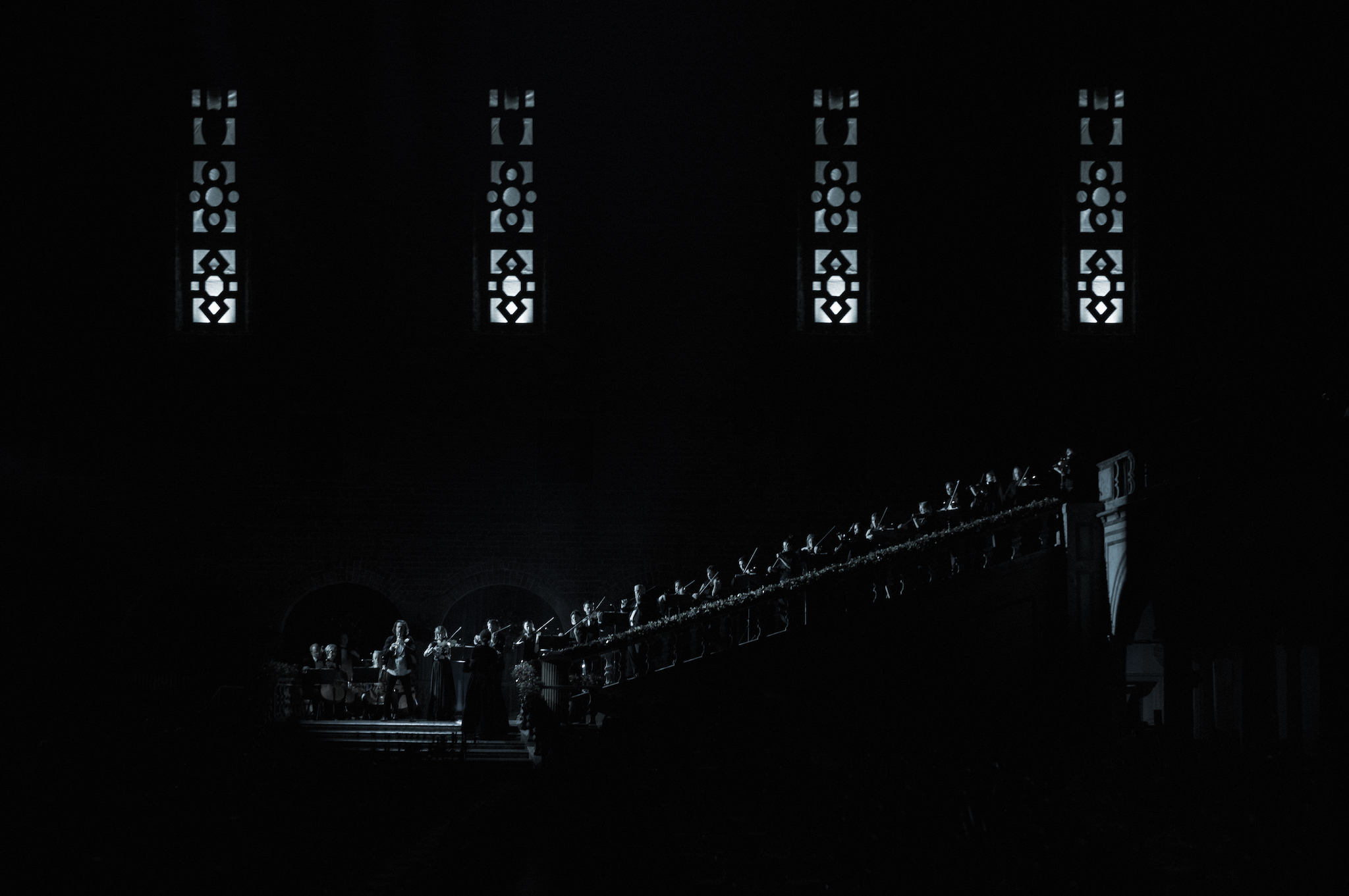 Photograph from Alexander Wessely and Jacob M&uuml;hlrad&rsquo;s four-act immersive artwork, unveiled during the 2025 Nobel Gala at Stockholm&rsquo;s city hall. (Photo: Theodor Hedlund)