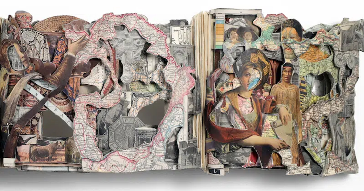 Reference Books Are Carved and Cut Into Sculptures That Transform Knowledge Into Art