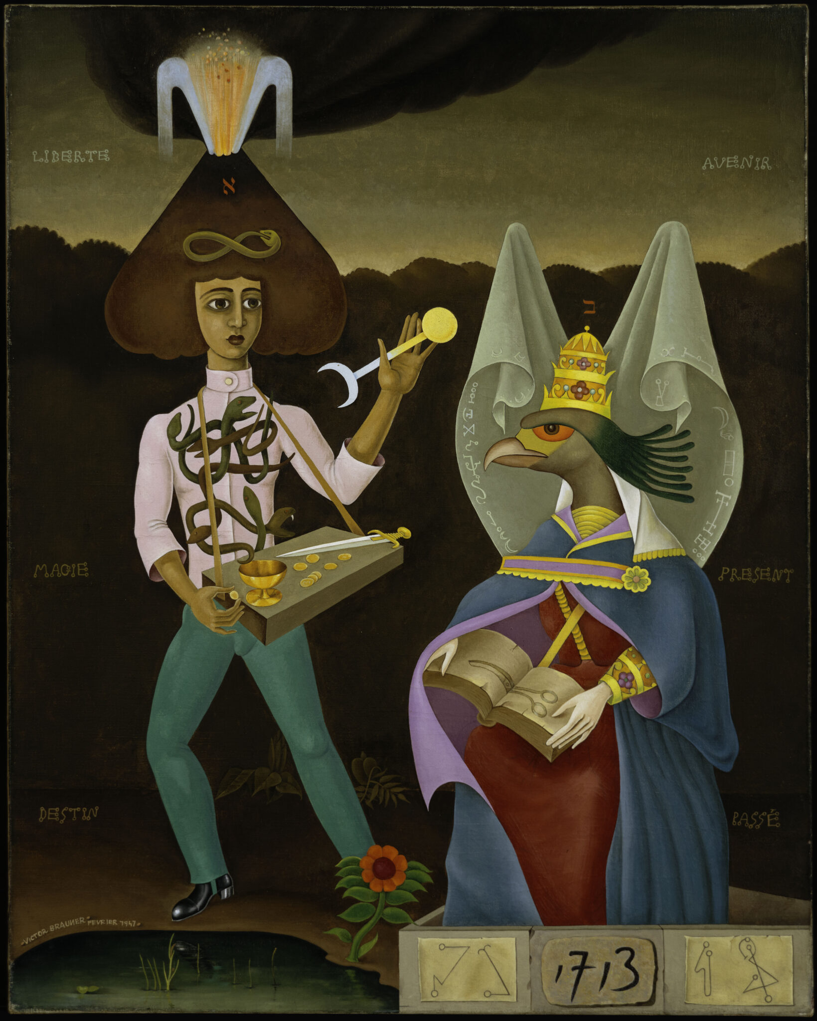 Victor Brauner, &ldquo;The Lovers (Messengers of the Number),&rdquo; 1947. (Courtesy of the Centre Pompidou, Paris)