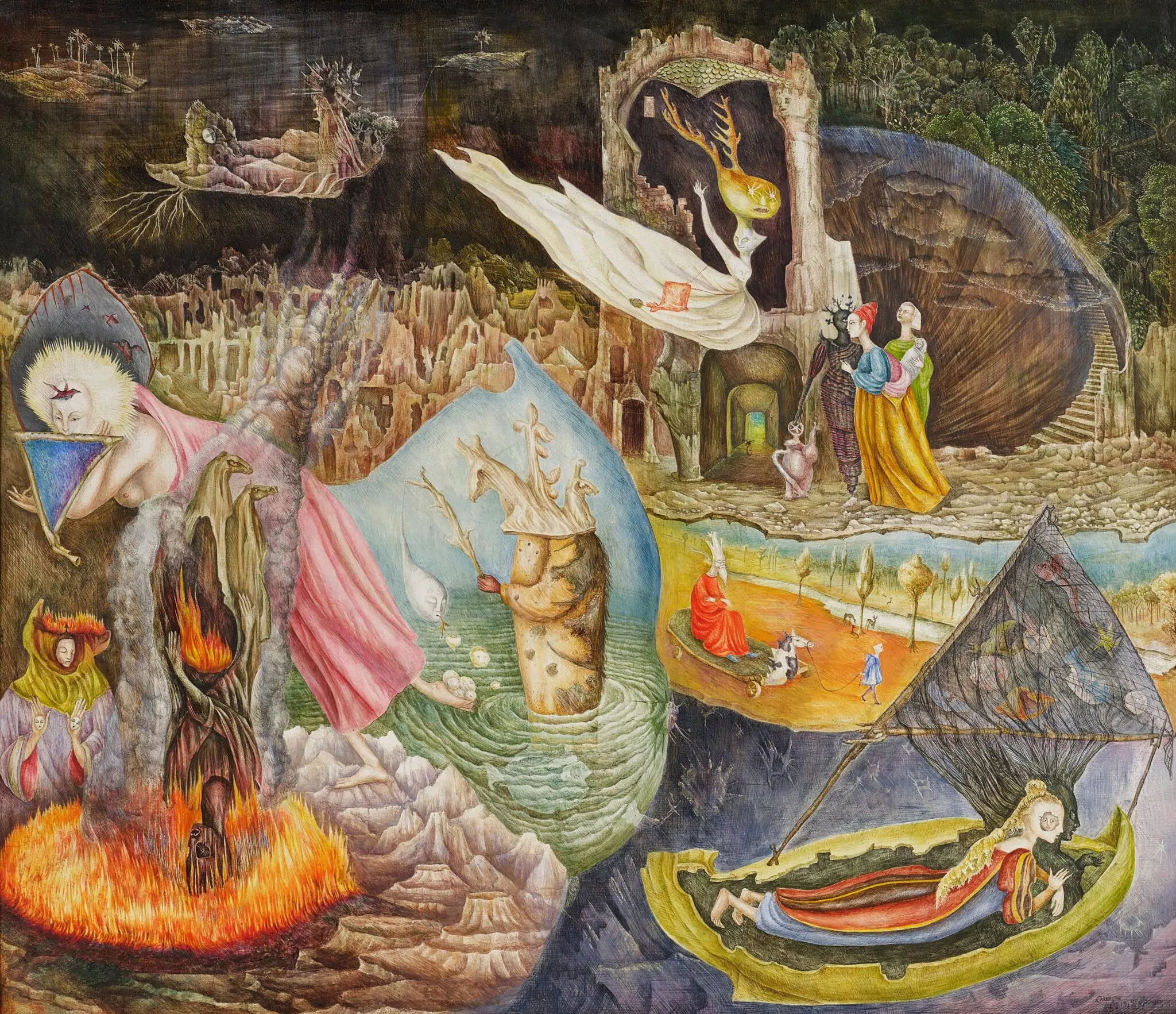 Leonora Carrington, &ldquo;The Pleasures of Dagobert,&rdquo; 1945. (Courtesy of the Collection of Eduardo F. Costantini)