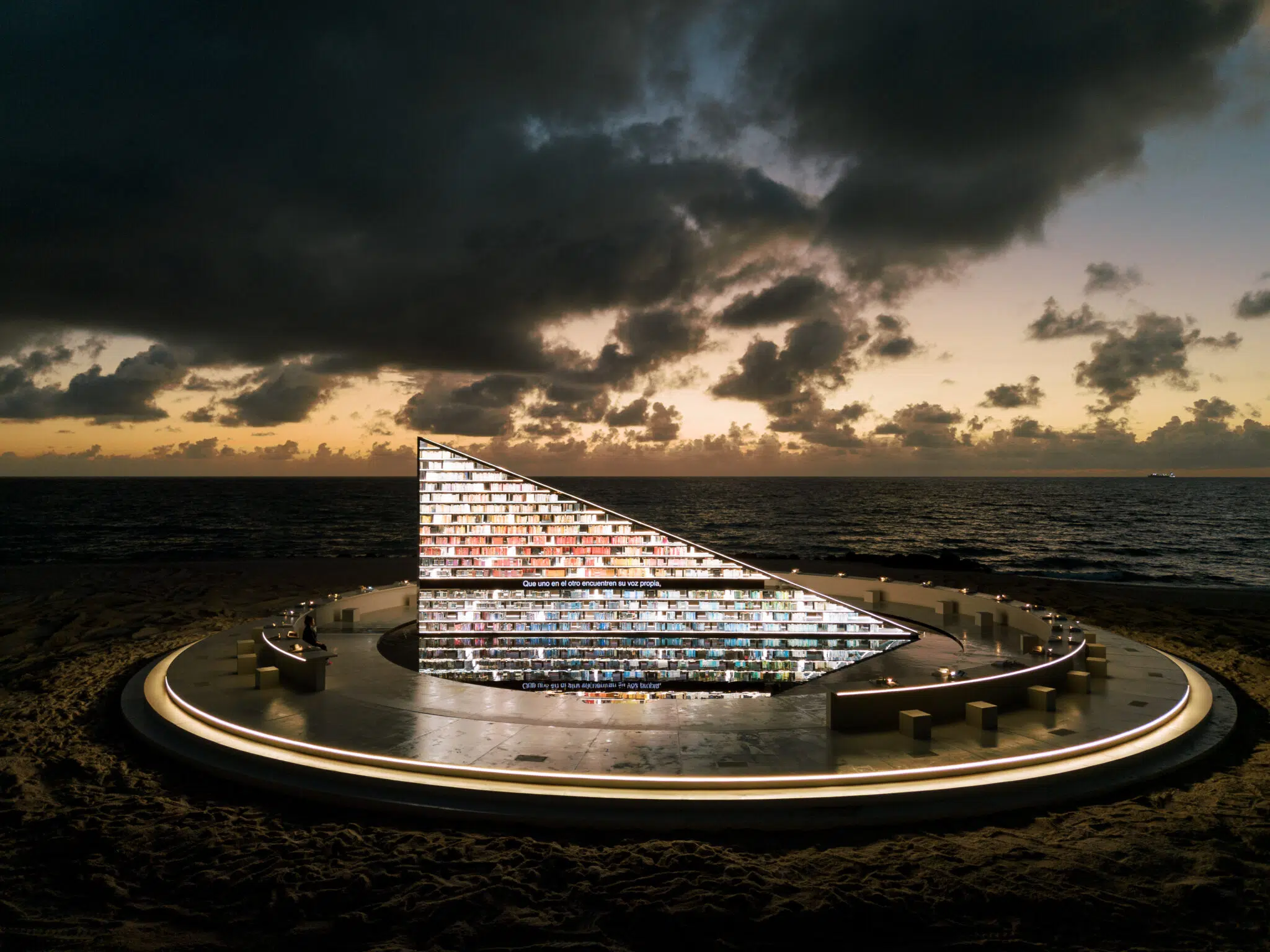 Installation view of Faena Art and Es Devlin’s collaborative installation, “Library of Us,” in Miami