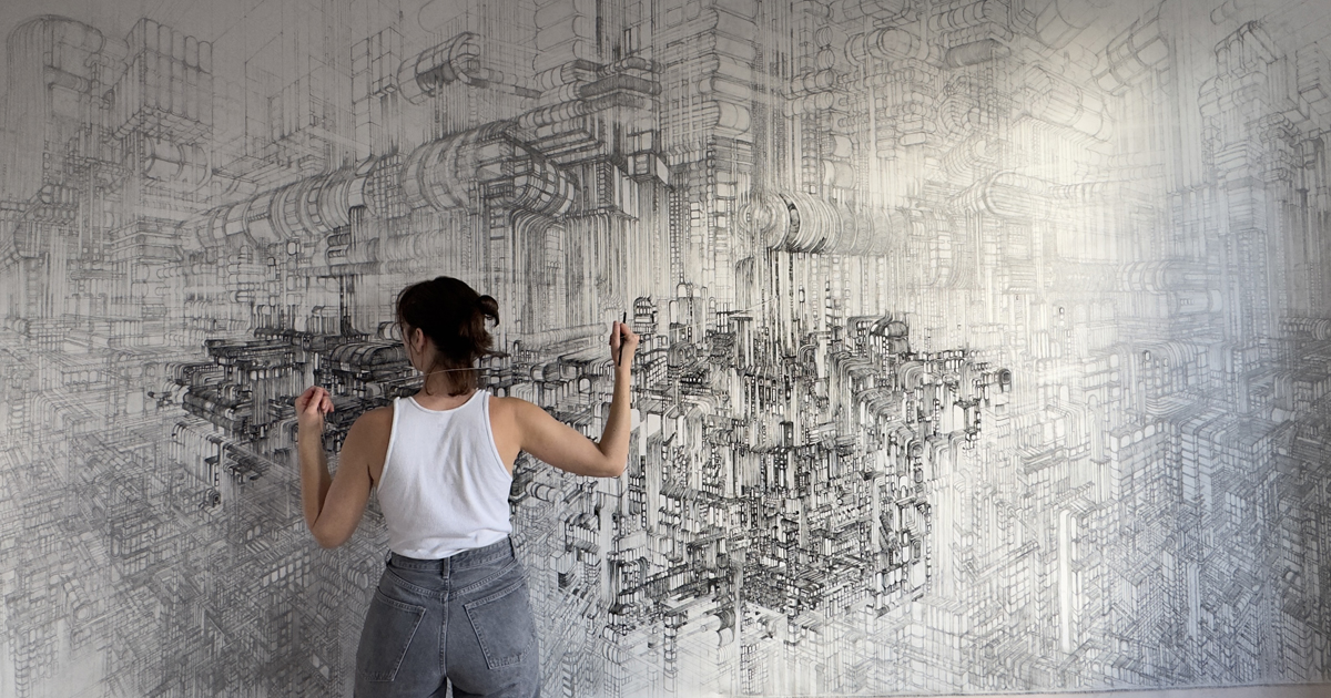 Artist Has Been Drawing a Dense, Evolving Architectural World for Eight Years