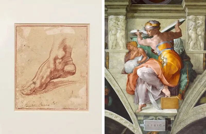 Libyan Sibyl Chalk Drawing by Michelangelo Going to Auction