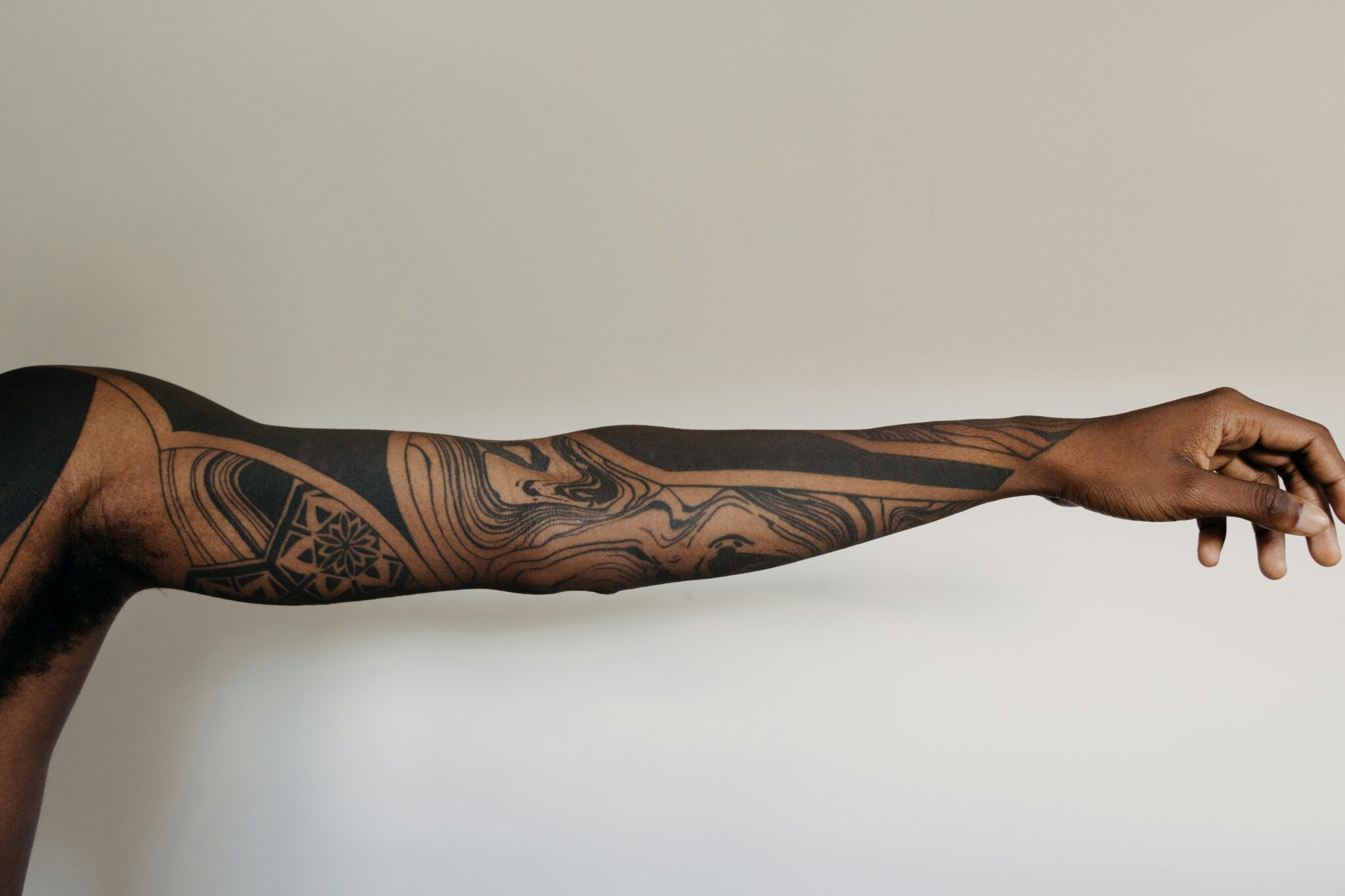 Person with a tattooed sleeve