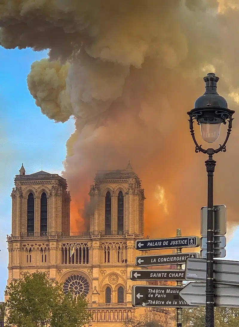 notre dame on fire