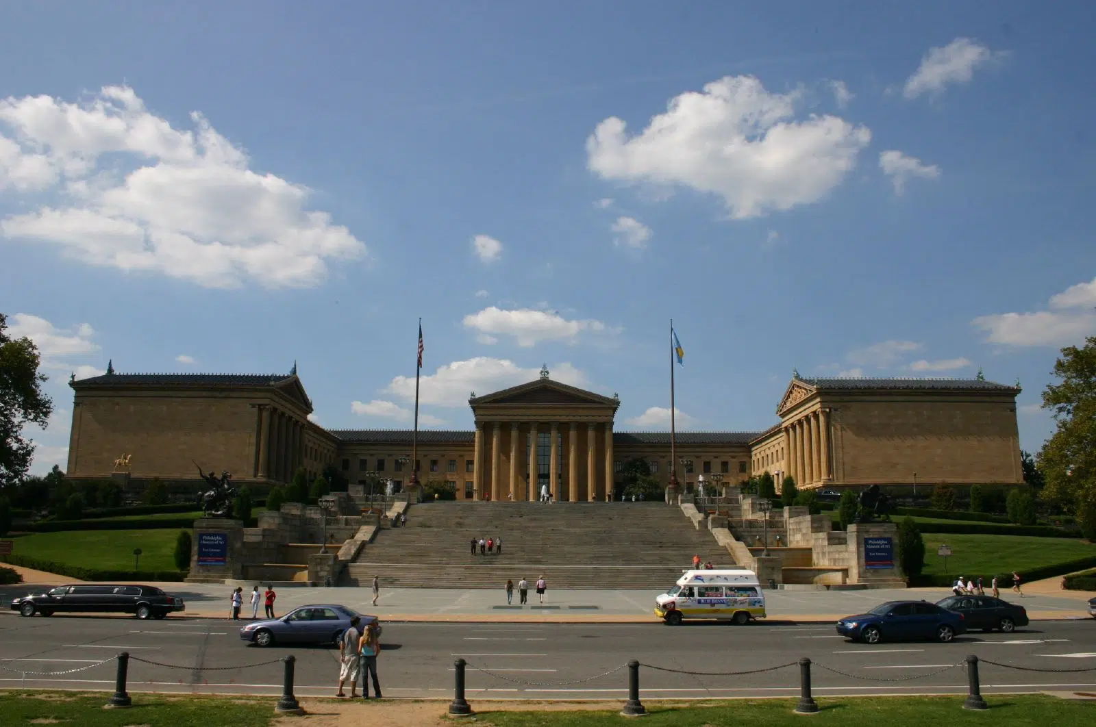 The east entrance of the Philadelphia Museum of Art, where the iconic training scene in &ldquo;Rocky&rdquo; (1976) was filmed.