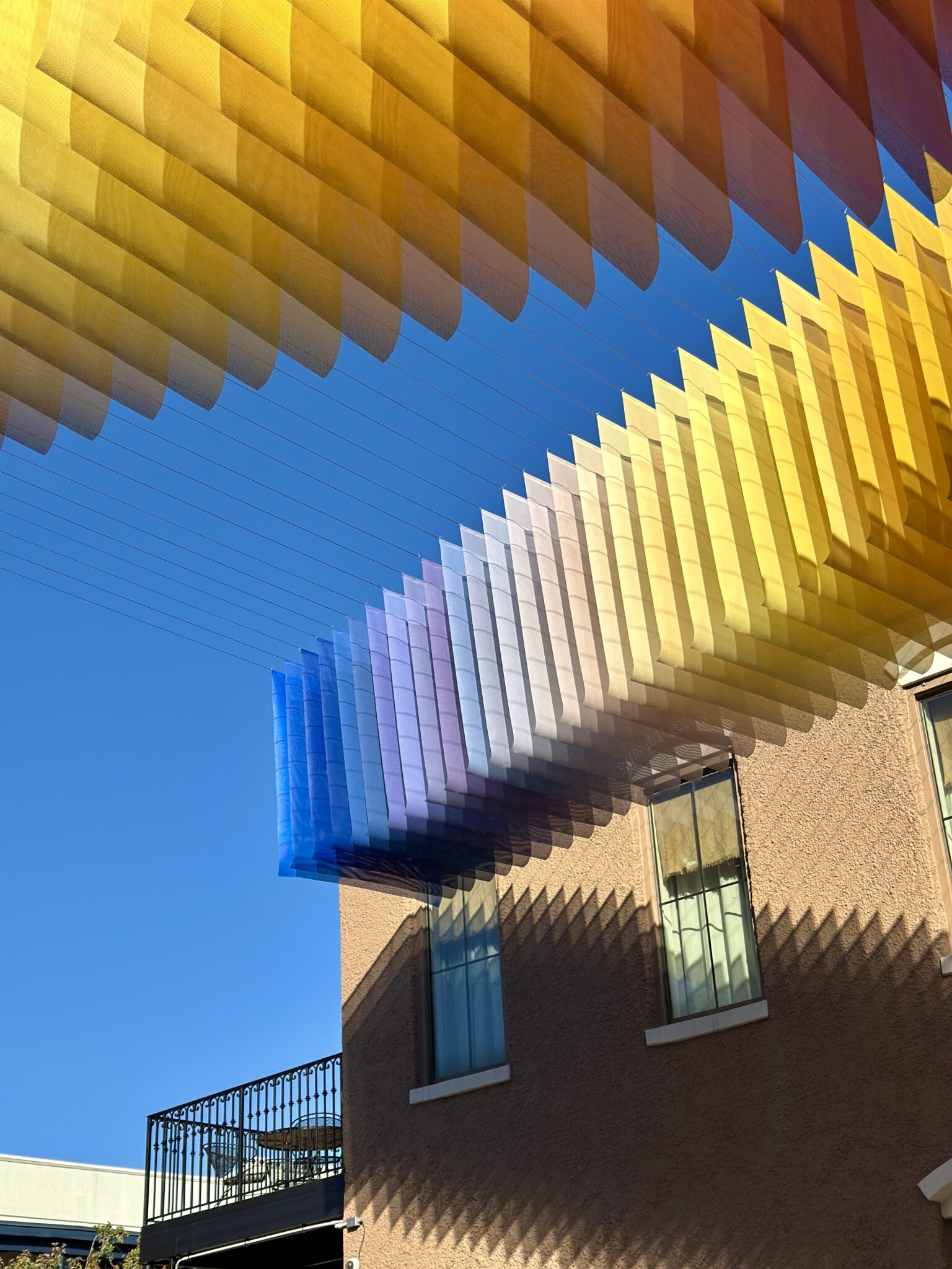Installation view of “Afterburn,” hovering above Intendencia St. in Pensacola, FL.