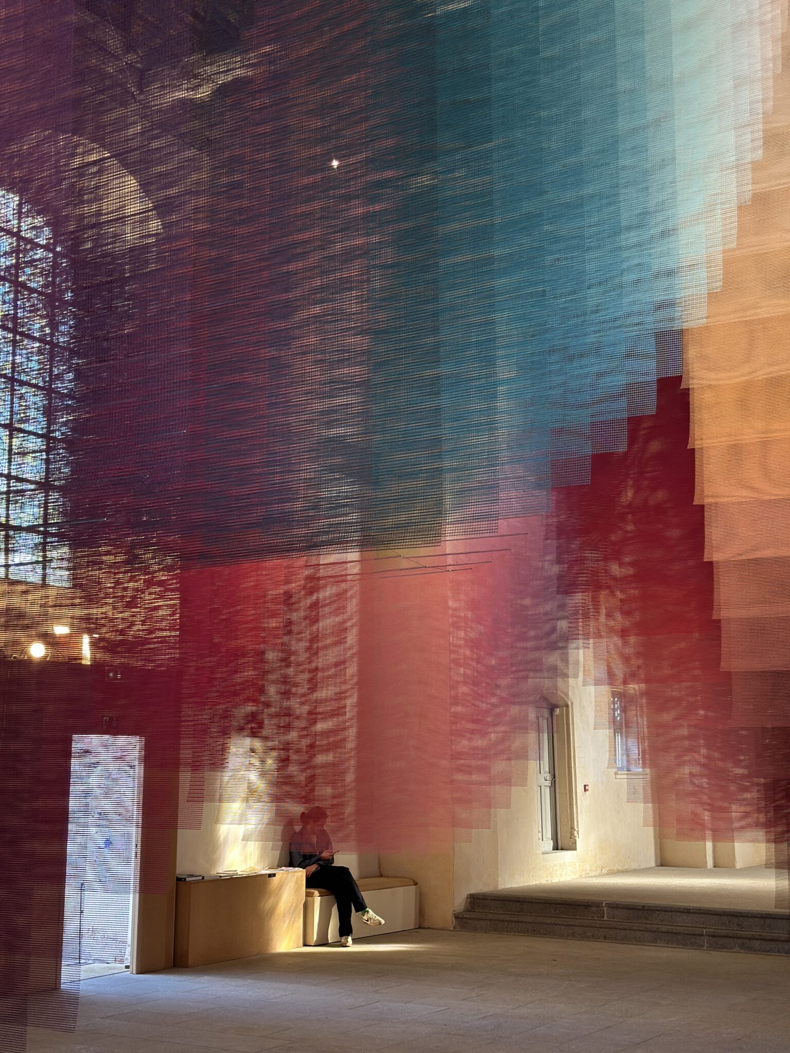 Installation view of “Echoverse,” at Les 3 CHA in Châteaugiron, France.