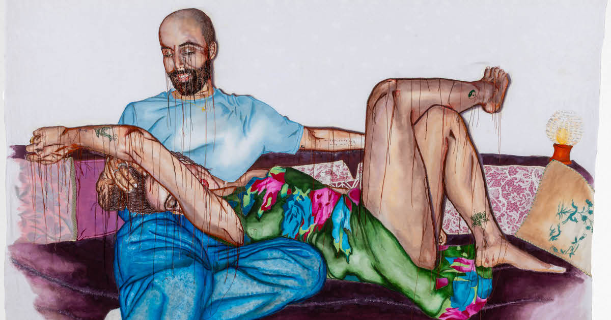 Hybrid Paintings With Threads Weaving Through Explores Ideas of “Home” [Interview]