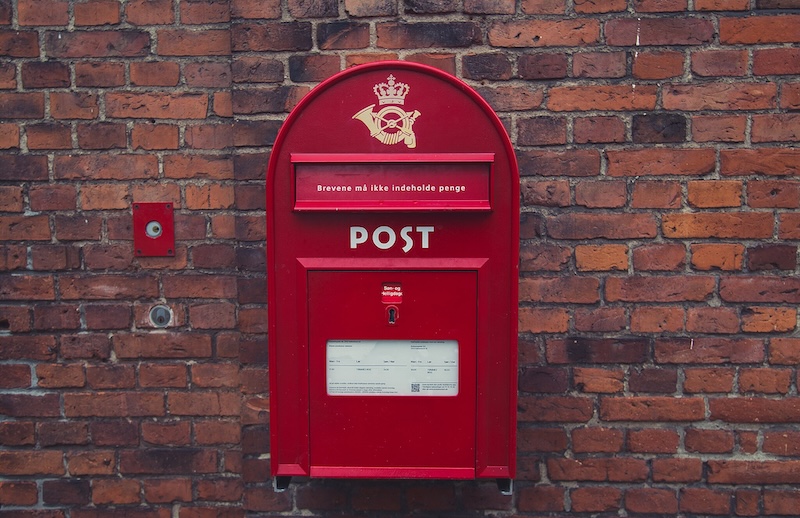 Red Danish mailbox