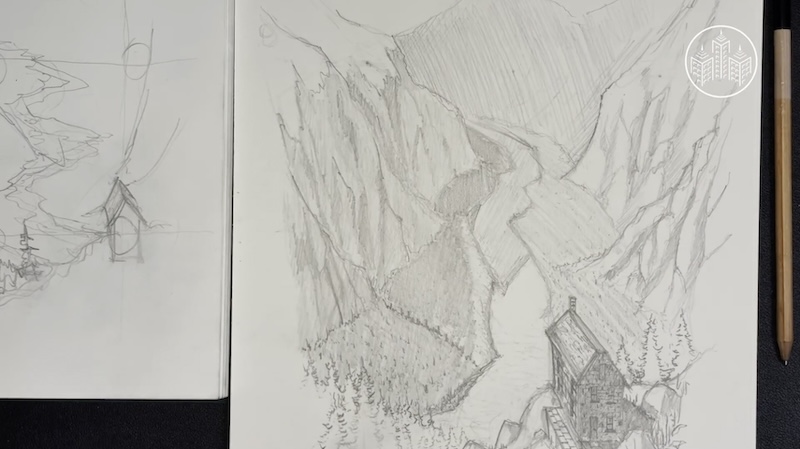 Freehand Perspective Drawing by Sam Gillett