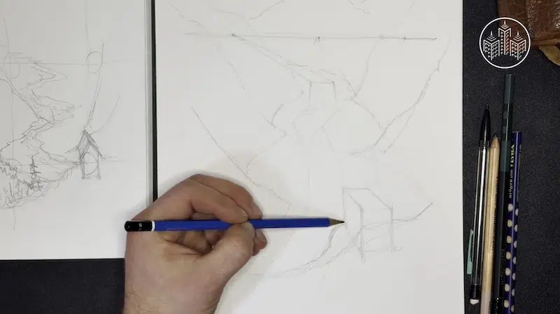 Freehand Perspective Drawing by Sam Gillett