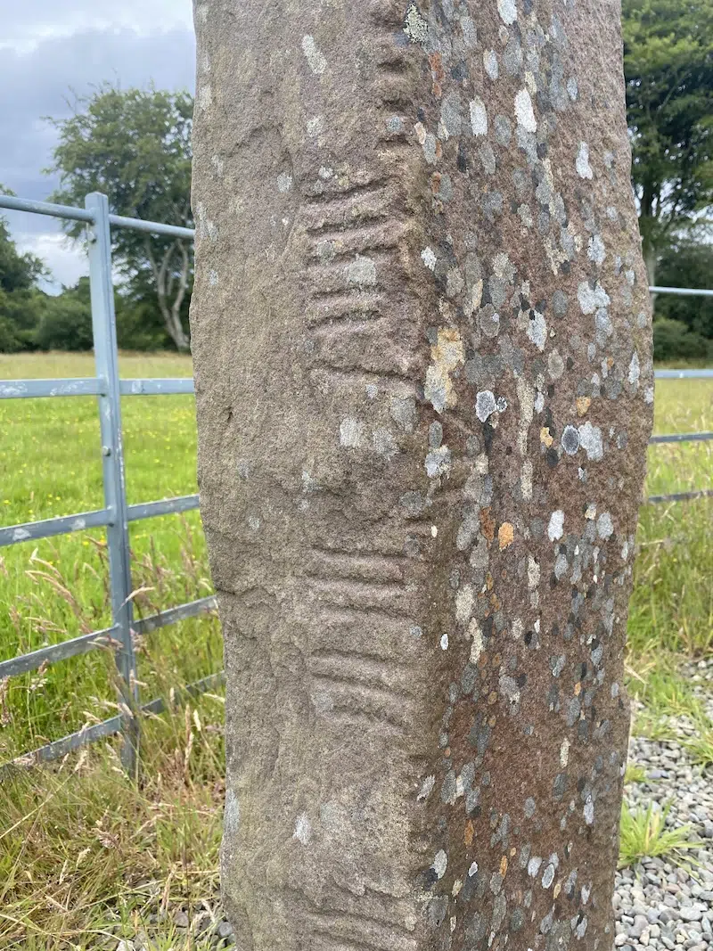 Detail of ogham in Dunloe Ogham